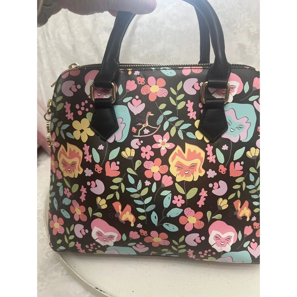 Loungefly Disney Alice in Wonderland Talking Flowers Satchel Crossbody Bag Multi